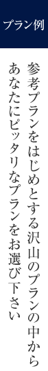 参考プランをはじめとする沢山のプランの中からあなたにピッタリなプランをお選び下さい